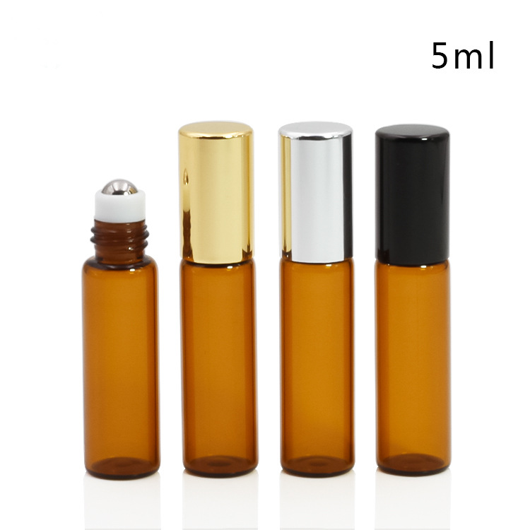 3ml 5ml 10 ml roll on bottles with metal roller refillable liquid packaging