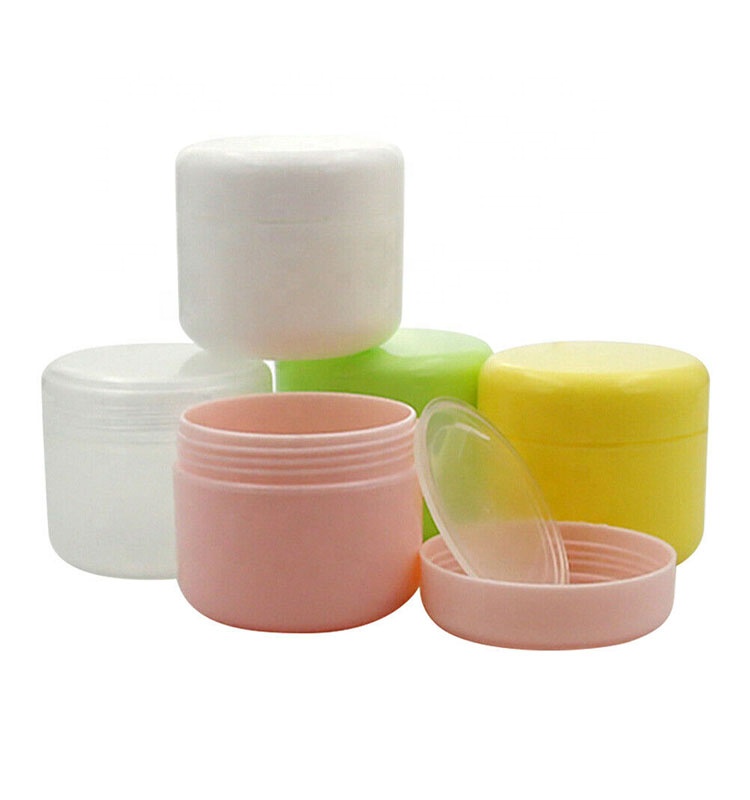 3ml, 5ml, 10ml, 15ml, 20ml plastic cosmetic jar, PP plastic jar with pink lid.