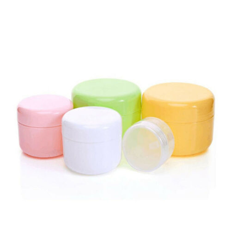 3ml, 5ml, 10ml, 15ml, 20ml plastic cosmetic jar, PP plastic jar with pink lid.