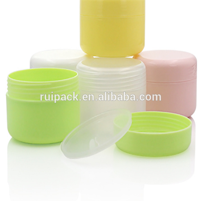 3ml, 5ml, 10ml, 15ml, 20ml plastic cosmetic jar, PP plastic jar with pink lid.