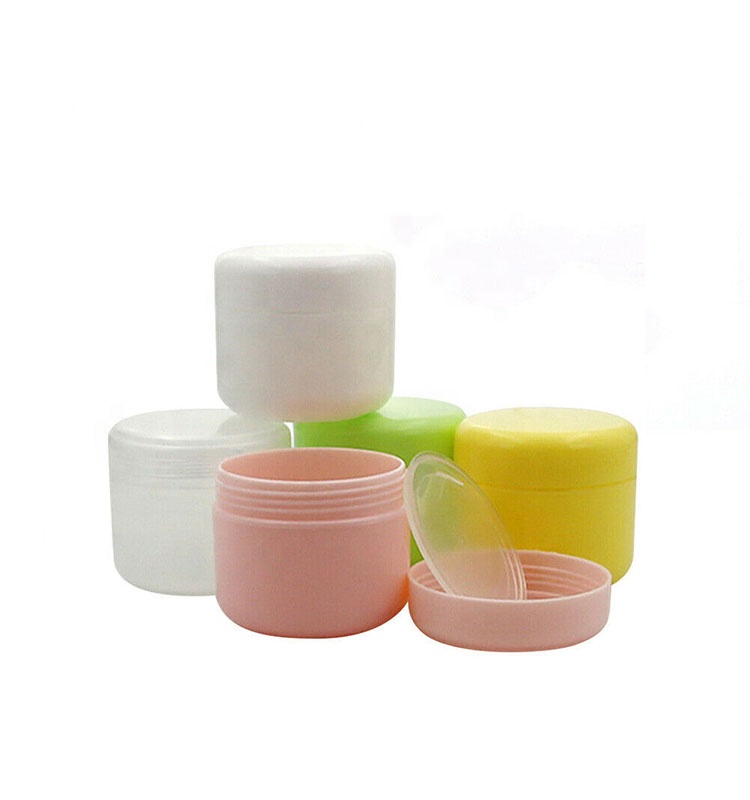 3ml, 5ml, 10ml, 15ml, 20ml plastic cosmetic jar, PP plastic jar with pink lid.
