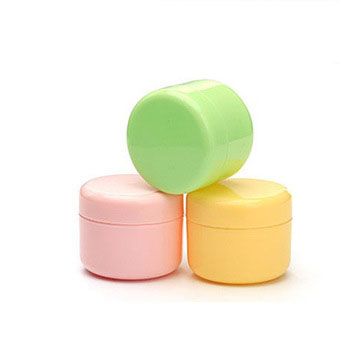 3ml, 5ml, 10ml, 15ml, 20ml plastic cosmetic jar, PP plastic jar with pink lid.