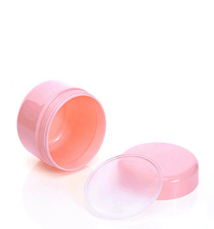 3ml, 5ml, 10ml, 15ml, 20ml plastic cosmetic jar, PP plastic jar with pink lid.