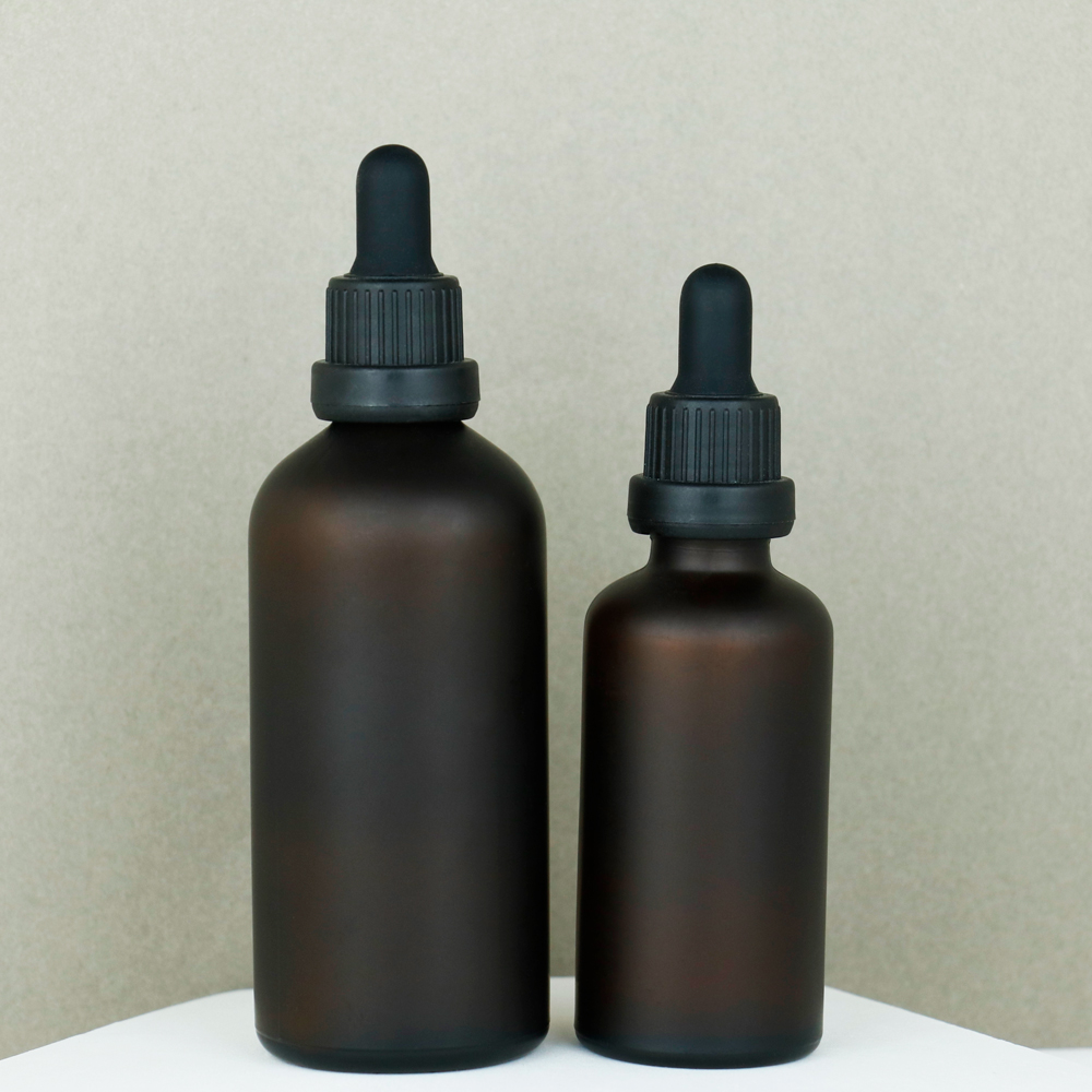 3ml 5ml 10ml 15ml 30ml 50ml 100ml calabash frosted empty amber glass dropper bottle with black top for essential oil bottles