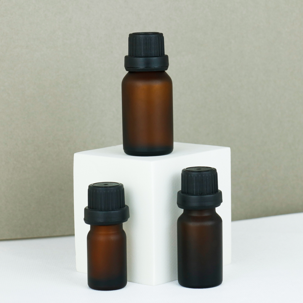 3ml 5ml 10ml 15ml 30ml 50ml 100ml calabash frosted empty amber glass dropper bottle with black top for essential oil bottles