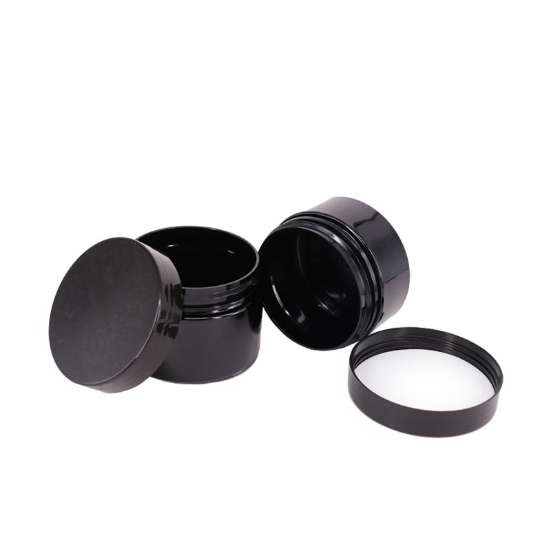 3ml 5ml 10ml 15ml 30ml Round Matte Black Empty Containers Cosmetic Plastic Jars with lid for Cream Packaging Glitter Powder