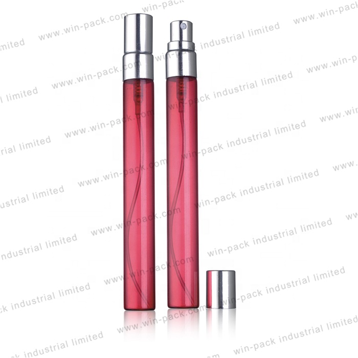 3ml 5ml 10ml 15ml empty round red color pump sprayer perfume bottle tube glass bottle