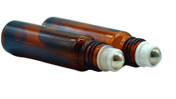 3ml 5ml 10ml Amber Glass Bottle Essential Oil Use Roll on Bottle with Steel roller