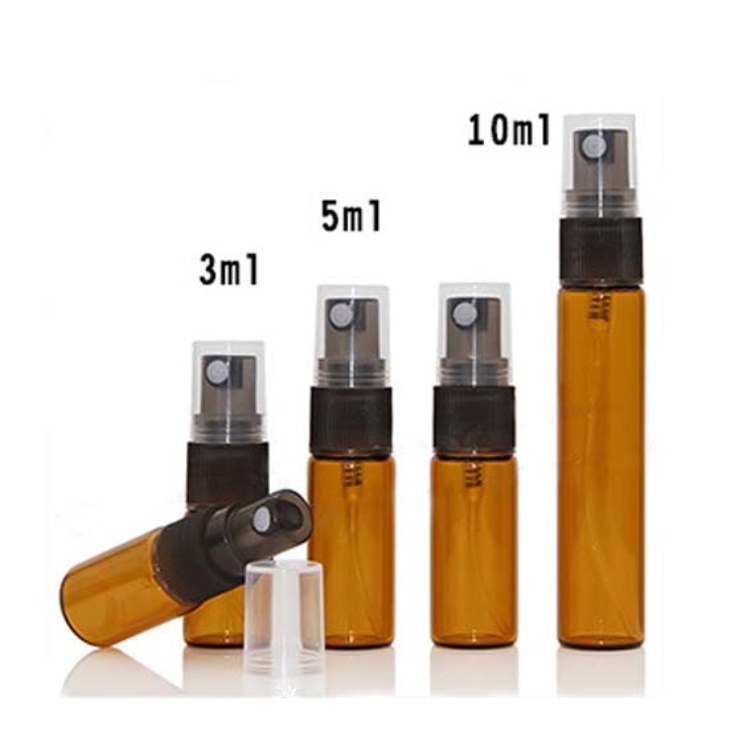 3ml, 5ml, 10ml Amber   Perfume  Brown glass spray bottle