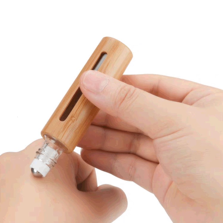 3ml 5ml 10ml Bamboo Cosmetic Packaging Essential Oil Roller Bottles Perfume Bottles Bamboo Roller Ball Bottles