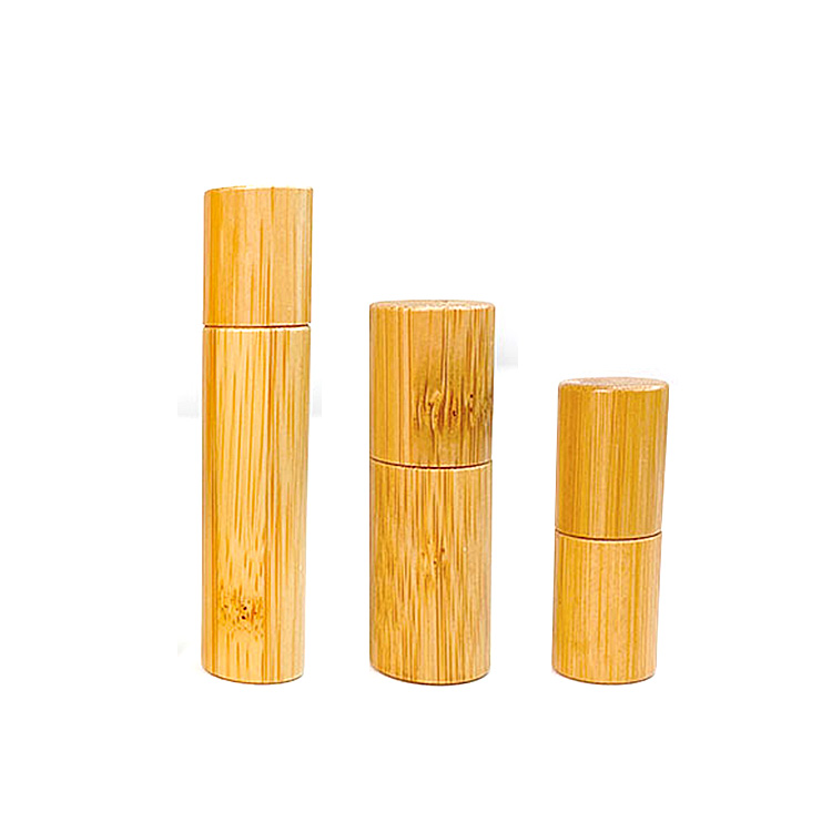 3ml 5ml 10ml bamboo cover roll glass bottle with bamboo cap