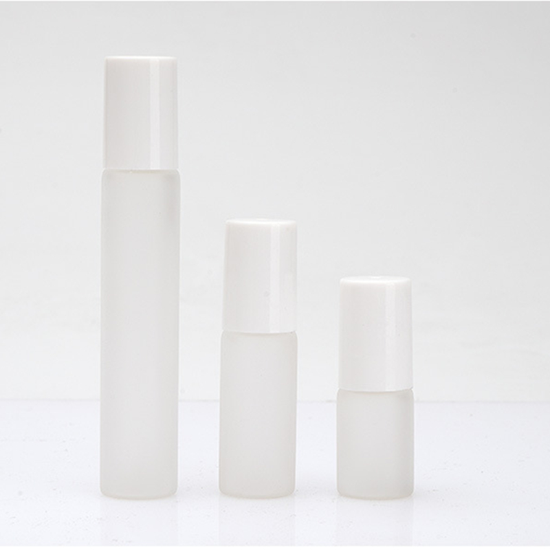 3ml 5ml 10ml clear frosted glass roll on bottle with metal roller ball perfume vials