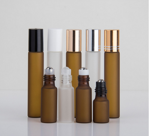3ml 5ml 10ml frost glass roll on bottle sample bottle perfume bottle with steel roller or glass roller