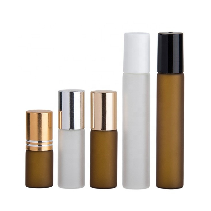 3ml 5ml 10ml frosted amber glass roll on bottle perfume roller bottle vials  perfume glass bottle