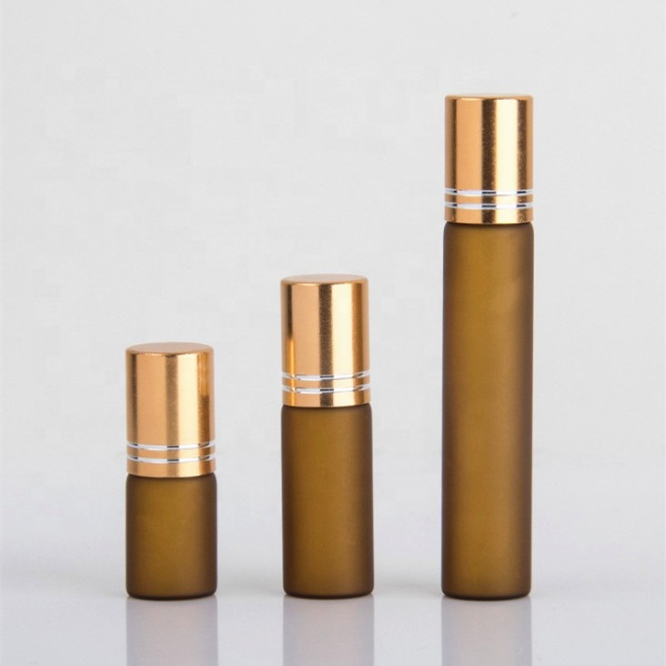 3ml 5ml 10ml frosted amber glass roll on bottle perfume roller bottle vials perfume glass bottle