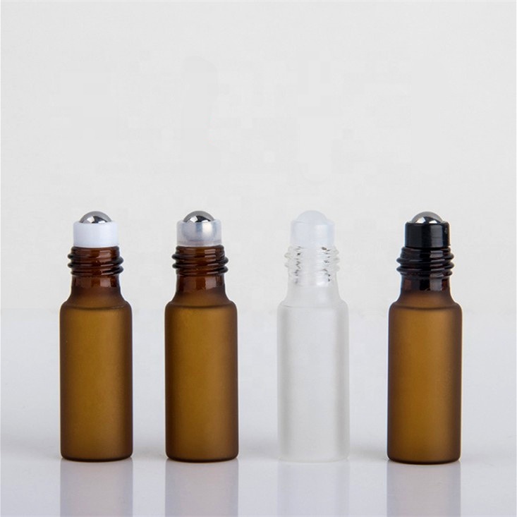 3ml 5ml 10ml frosted amber glass roll on bottle perfume roller bottle vials perfume glass bottle
