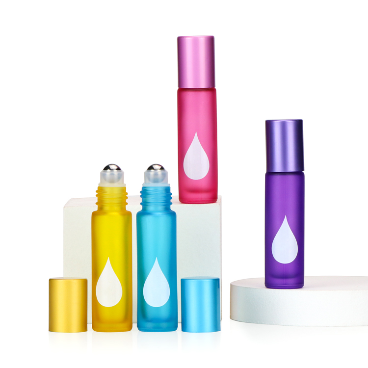 3ml 5ml 10ml roll on glass bottle with stainless steel roller ball