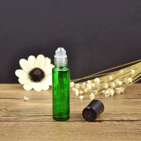 3ml 5ml 10ml roll on glass bottle with stainless steel roller ball