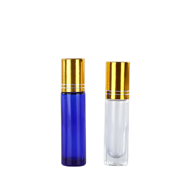 3ml 5ml 10ml roller ball small amber blue green frosted glass bottle for eye cream perfume essential oil