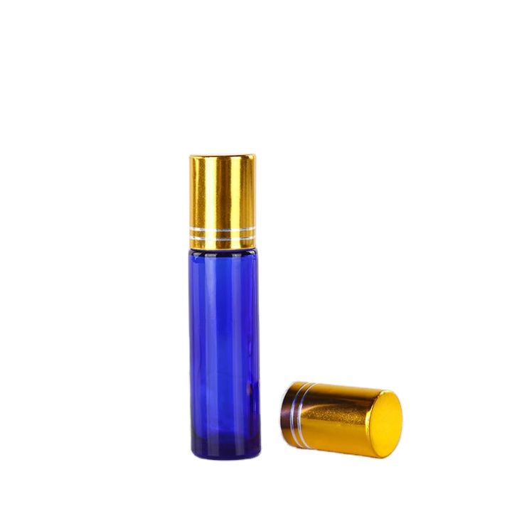 3ml 5ml 10ml roller ball small amber blue green frosted glass bottle for eye cream perfume essential oil
