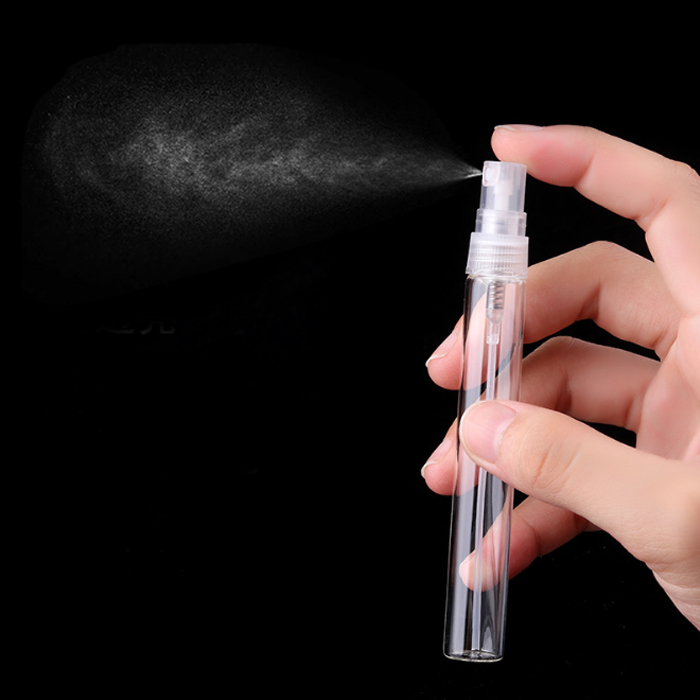 3ml 5ml 10ml small Mini-portable Alcohol disinfectant spray bottle fine mist glass clear perfume bottle mock up in stock