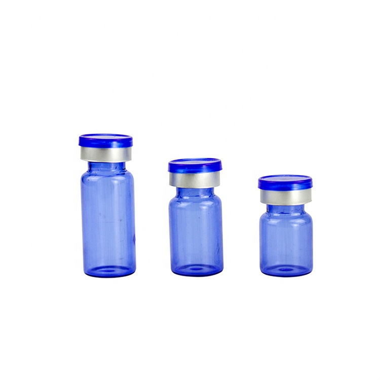 3ml 5ml 7ml 10ml blue empty lyophilized powder glass cosmetics vial with cap pharmaceutical glass bottle vial
