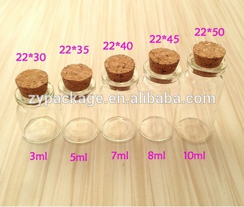 3ml 5ml 7ml 8ml 10ml 15ml 20ml 30ml clear glass wishing/small drift bottle/vials with cork for gift