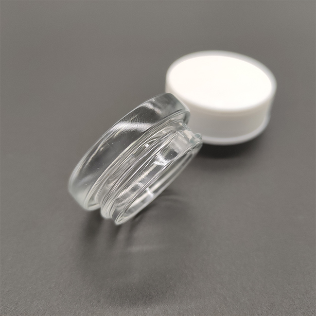 3ml 5ml 7ml 9ml OEM custom logo glass childproof CBD concentrate jar black/white/clear uv eye cream container in stock ABS lid