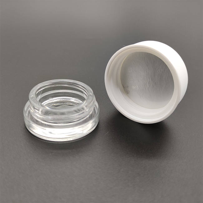 3ml/5ml/7ml/9ml glass child resistant cbd extracts clear/black/white save storage jar with white cap low MOQ in stock