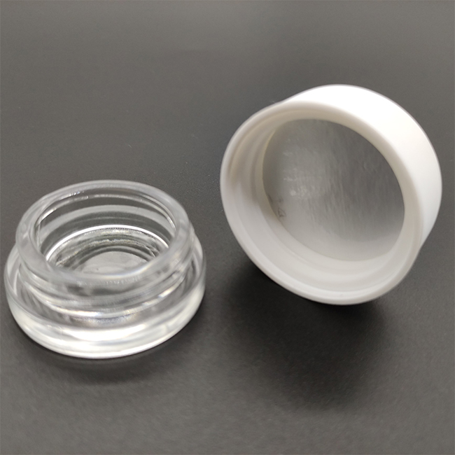 3ml/5ml/7ml/9ml glass child resistant cbd extracts clear/black/white save storage jar with white cap low MOQ in stock