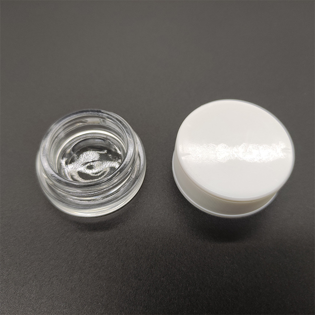 3ml/5ml/7ml/9ml glass child resistant cbd extracts clear/black/white save storage jar with white cap low MOQ in stock