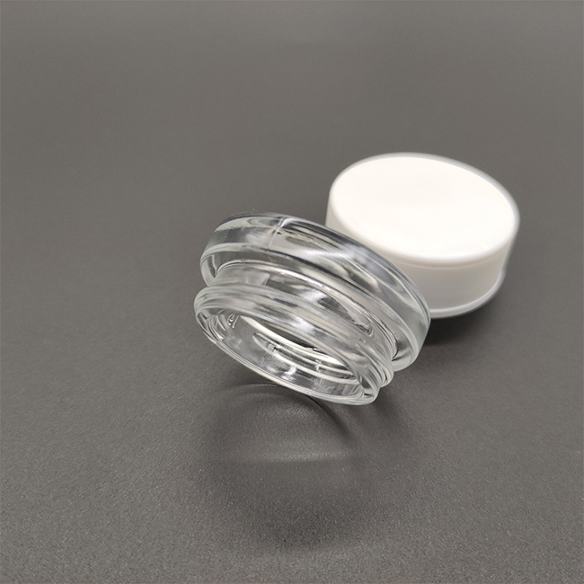3ml/5ml/7ml/9ml glass child resistant cbd extracts clear/black/white save storage jar with white cap low MOQ in stock