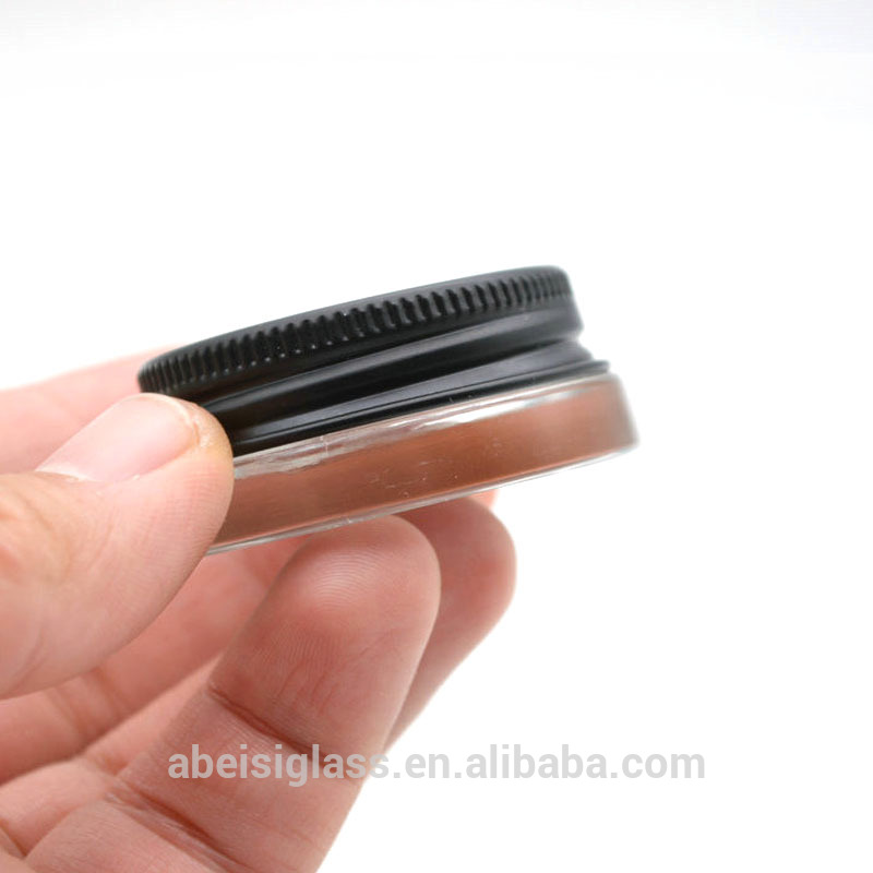 3ml 5ml 7ml Low Profile Thick Glass Containers with Silver Metal Lids - 1 Gram Concentrate Jars