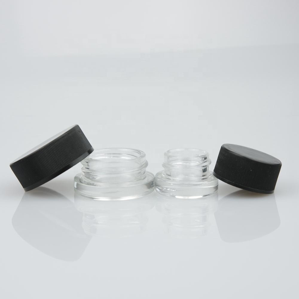 3ml 5ml 7ml mini cbd wax oil storage container child resistant small empty concentrate black apothecary glass jar