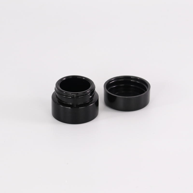 3ml 5ml 7ml mini storage container child resistant small empty concentrate black glass jar