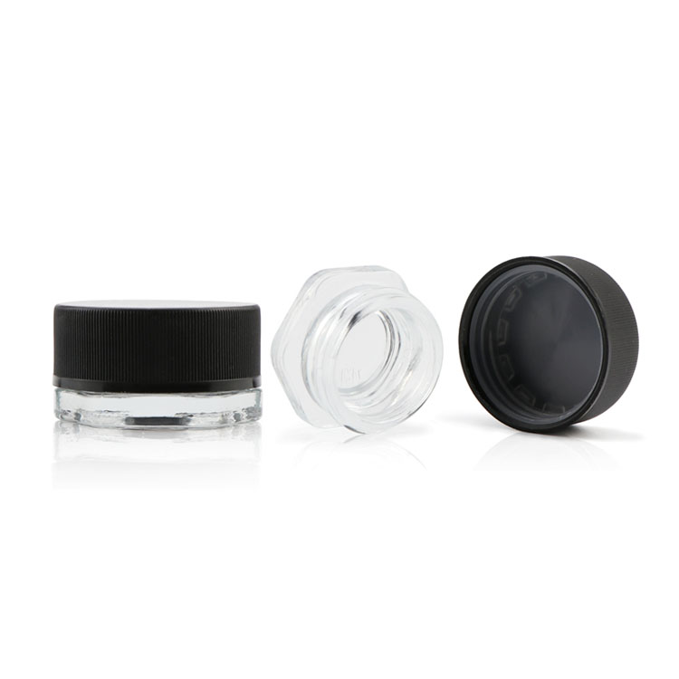 3ml 5ml 7ml small child proof resistant round CR lid hexagon shape empty concentrate glass container jars for cometic