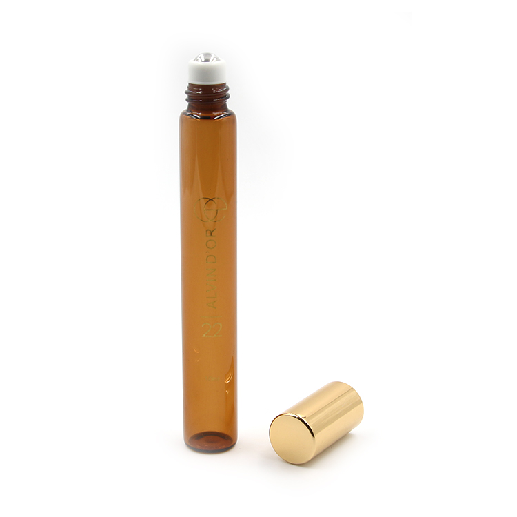 3ml 5ml 8ml 10ml 12ml 15ml amber clear gold essential oil roll on glass bottle
