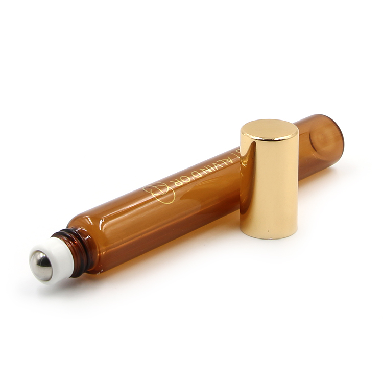 3ml 5ml 8ml 10ml 12ml 15ml amber clear gold essential oil roll on glass bottle