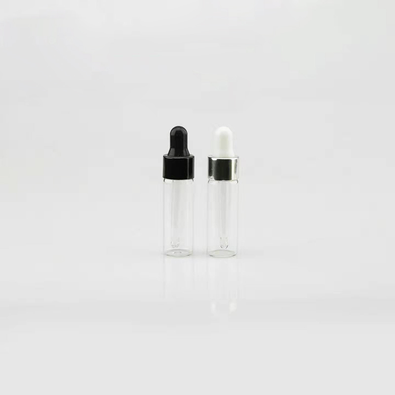 3ml 5ml 8ml 10ml 15ml clear pipette glass serum dropper bottles with gold aluminium middle collar and rubber top