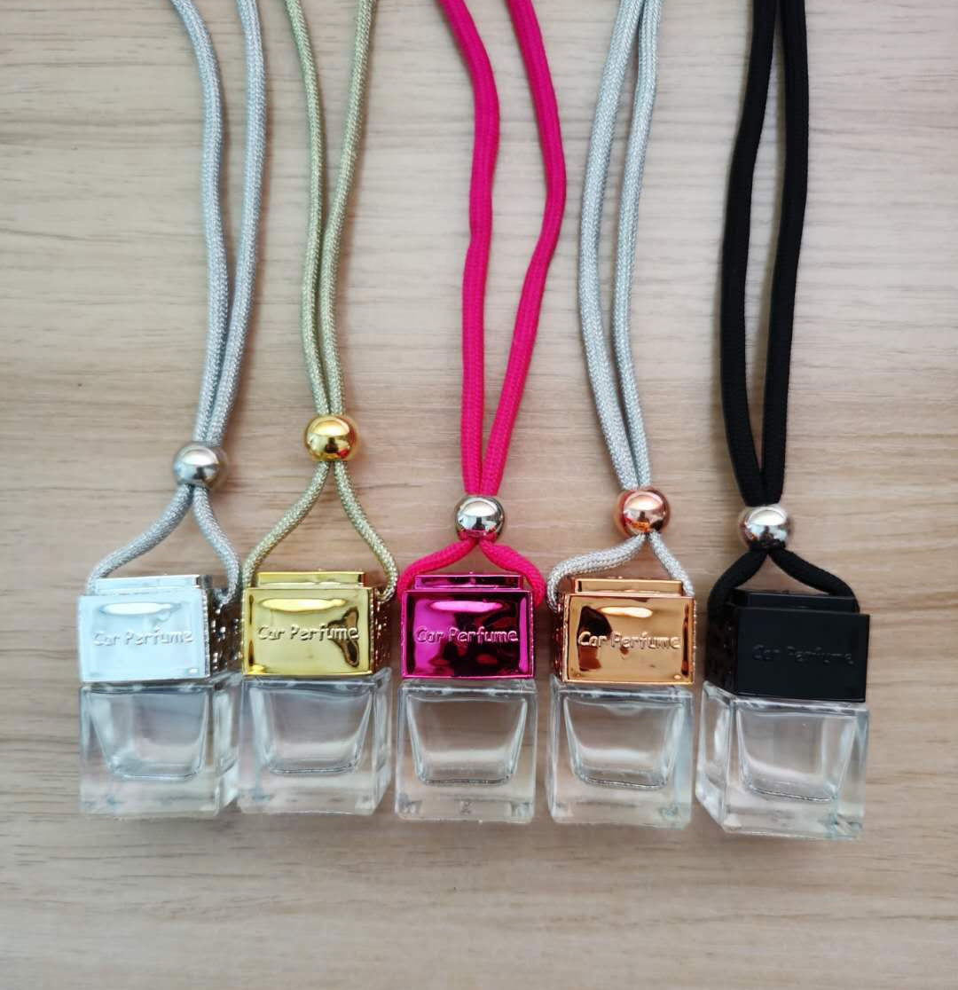 3ml 5ml 8ml 10ml Square bottle for car fragrance pendant air freshener empty perfume glass bottle hanging diffuser fancy perfume