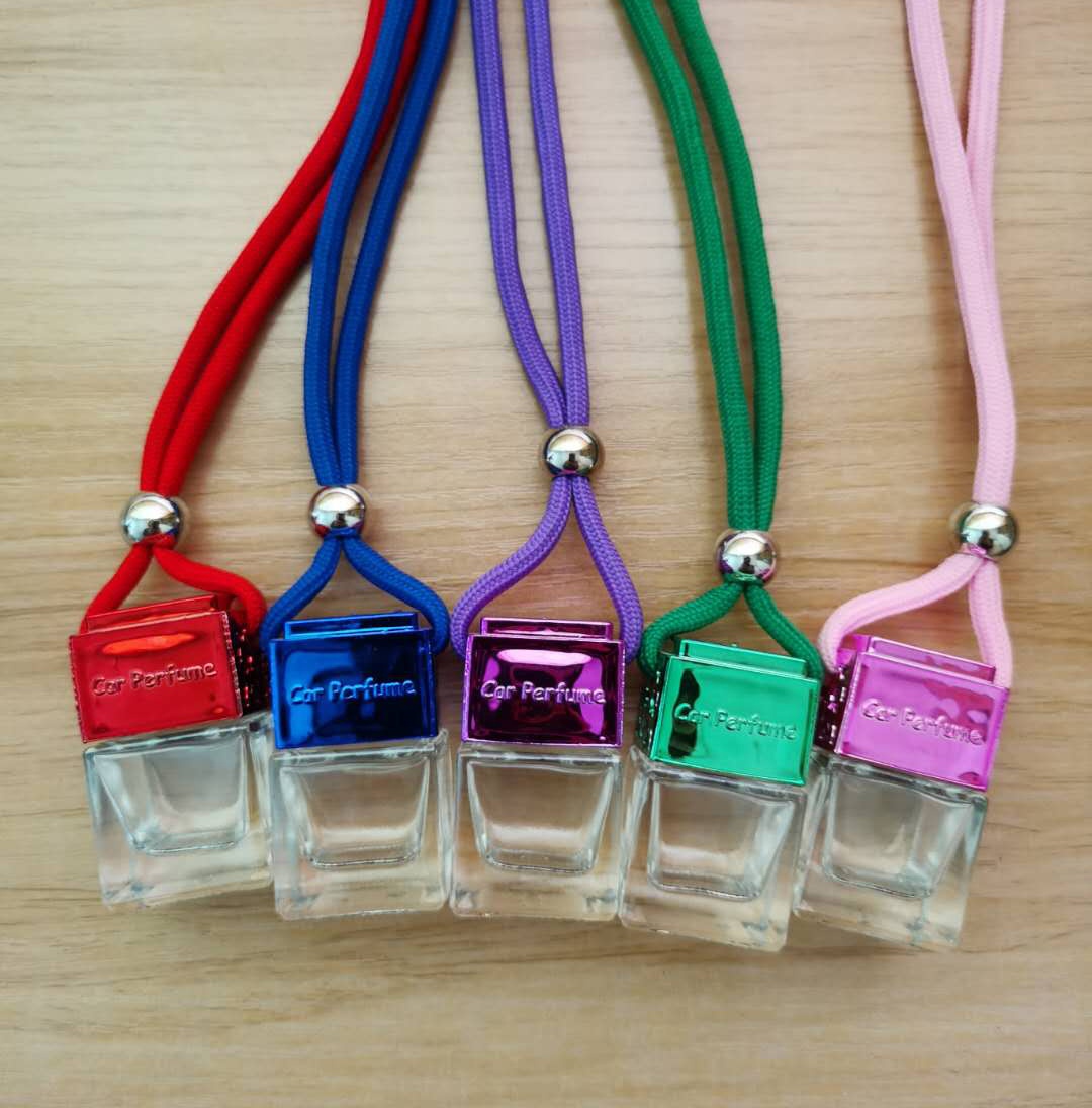 3ml 5ml 8ml 10ml Square bottle for car fragrance pendant air freshener empty perfume glass bottle hanging diffuser fancy perfume