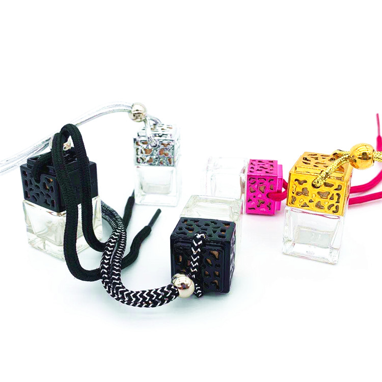 3ml 5ml 8ml 10ml Square bottle for car fragrance pendant air freshener empty perfume glass bottle hanging diffuser fancy perfume