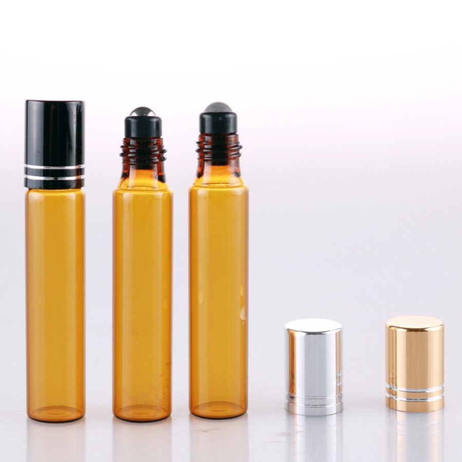 3ml 5ml 8ml 10ml clear amber colored glass roll on bottle