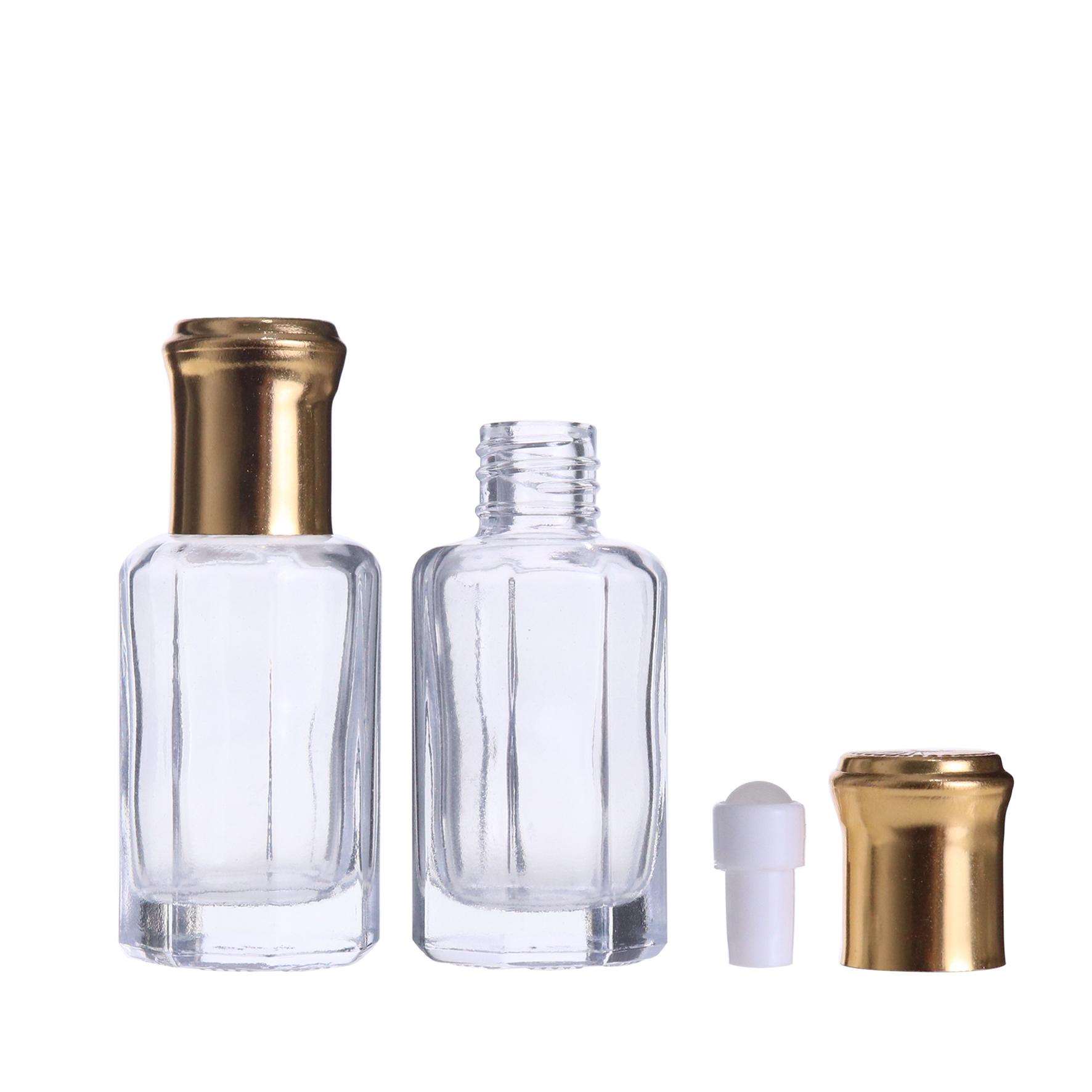 3ml 6ml 12ml Arabian oud attar gold screw cap glass perfume or agarwood oil fragrances in mini bottles