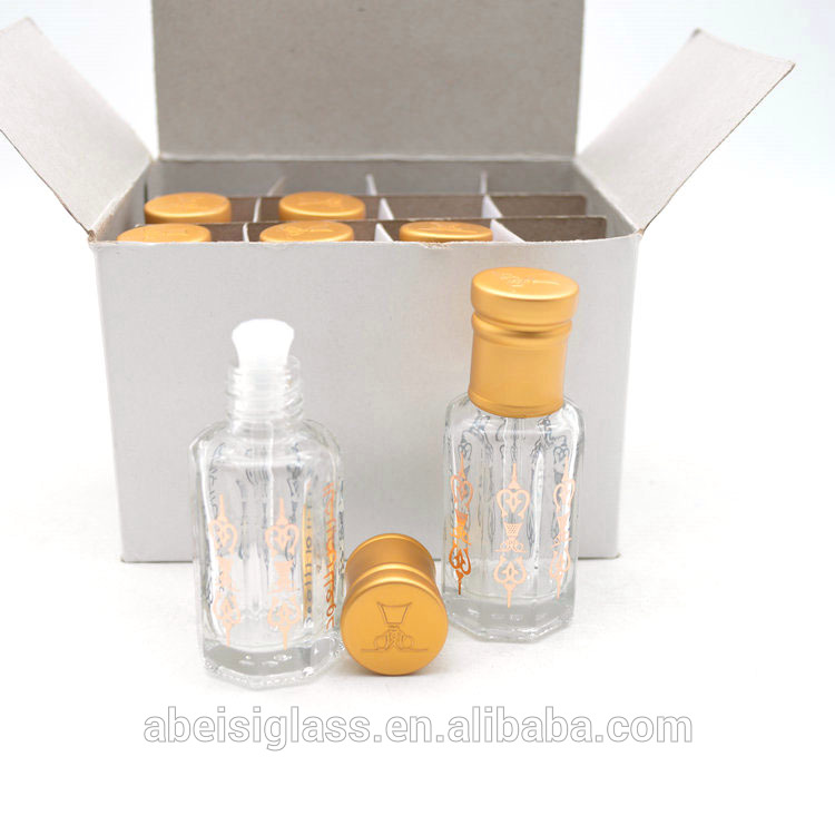 3ml 6ml 12ml Empty Attar Arabian Oud Perfume Glass Bottles Brown Essential Oil Bottles