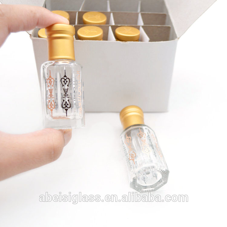 3ml 6ml 12ml Empty Attar Arabian Oud Perfume Glass Bottles Brown Essential Oil Bottles