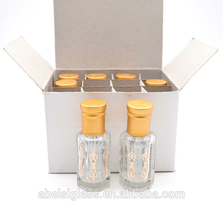 3ml 6ml 12ml Empty Attar Arabian Oud Perfume Glass Bottles Brown Essential Oil Bottles