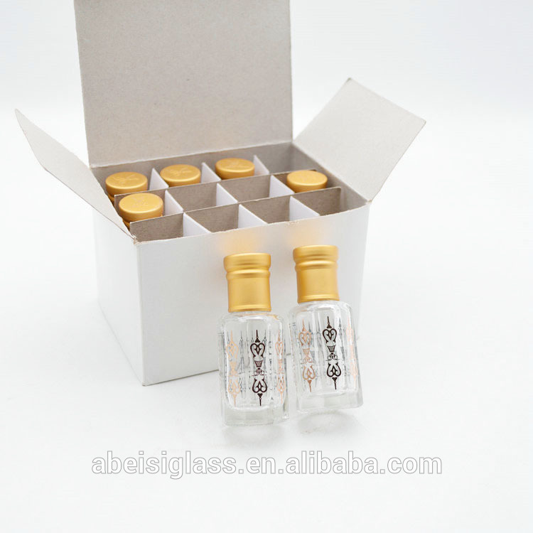 3ml 6ml 12ml Empty Attar Arabian Oud Perfume Glass Bottles Brown Essential Oil Bottles