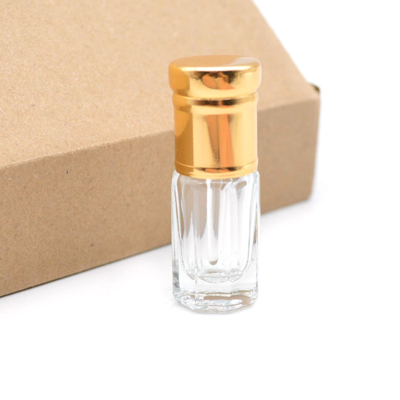 3ml 6ml 12ml Mini Octagonal Shape Arabian Attar Oud Essencial Oil Glass Bottle