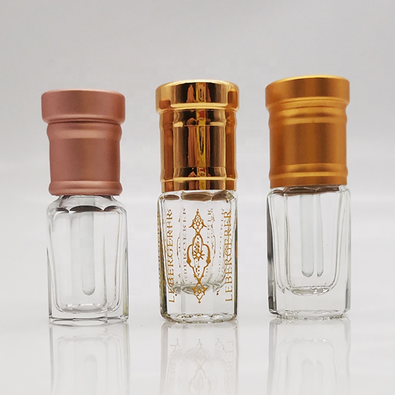 3ml 6ml 12ml Octagonal Glass Perfume Oil Attar Bottle Mini Crystal Perfume Bottles With Glass Stick